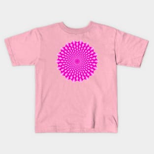 Pink Floral Mandala with 3D Effect Kids T-Shirt